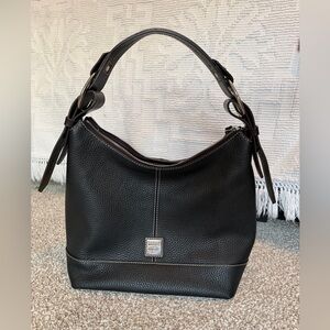 Dooney & Bourke Black Pebble Leather Medium Shoulder Hobo Bag Purse